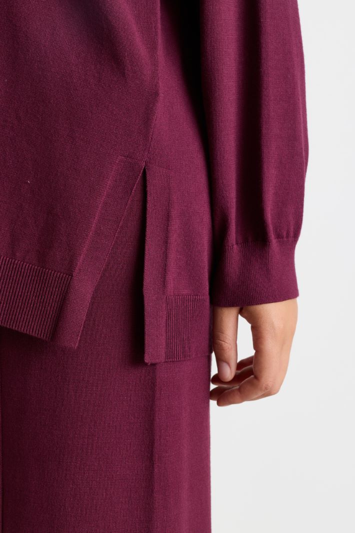 Split-hem jumper - BORDEAUX - Intrend - 3