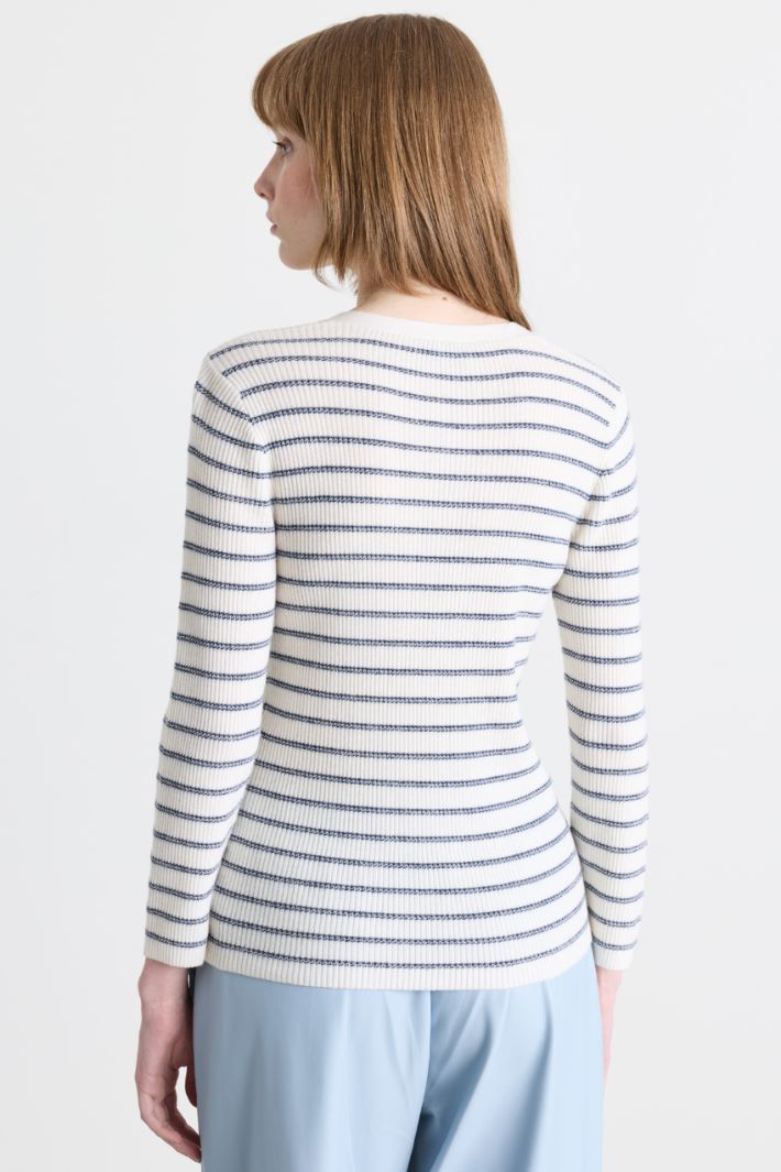 Marinière à lacets - BLANC BLUE - Intrend - 4