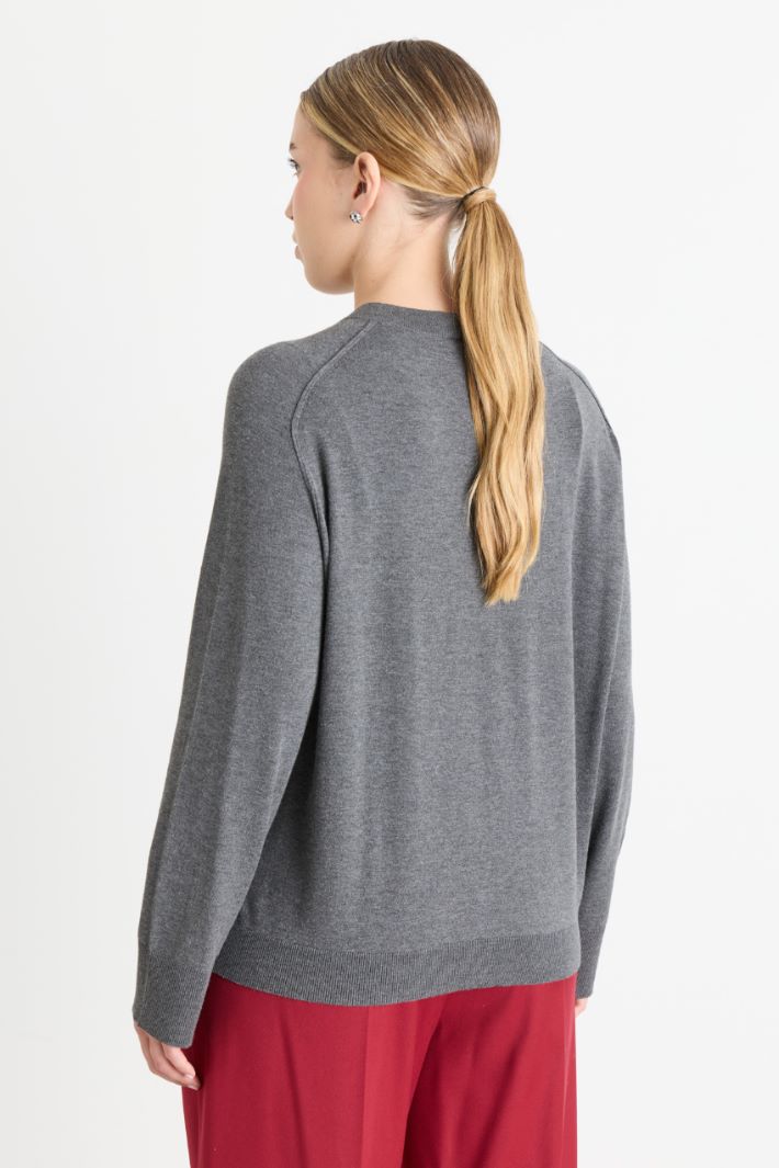 Pull à imprimé lamé - GRIS - Intrend - 4