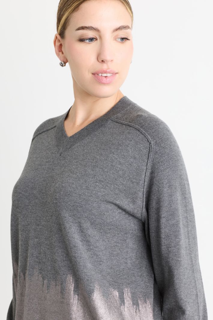 Pull à imprimé lamé - GRIS - Intrend - 3