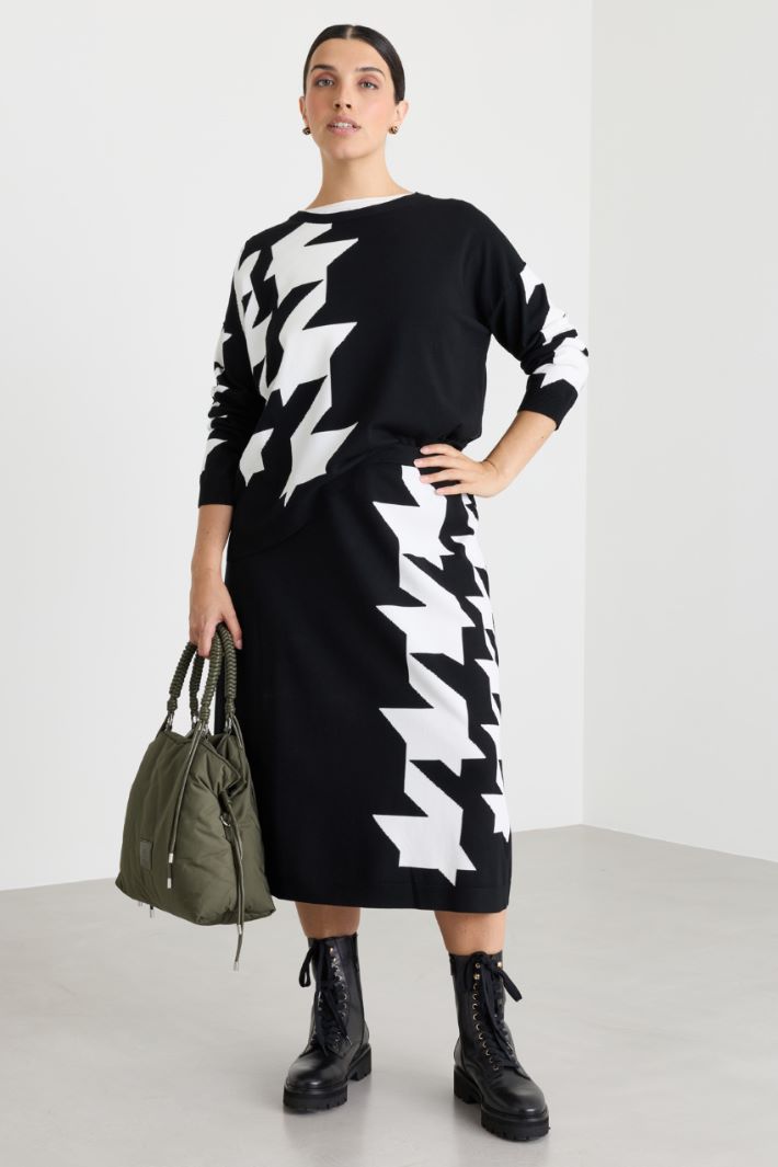 Pull à motif intarsia - NOIR BLANC - Intrend