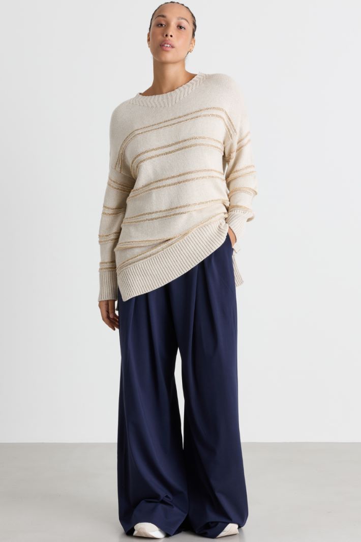 Maglia con paillettes - BEIGE ORO - Intrend