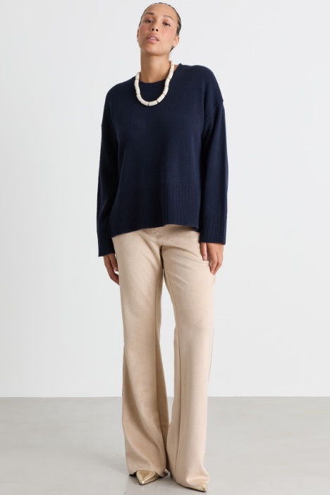 Boxy-Strickpullover mit Schlitzen - Intrend