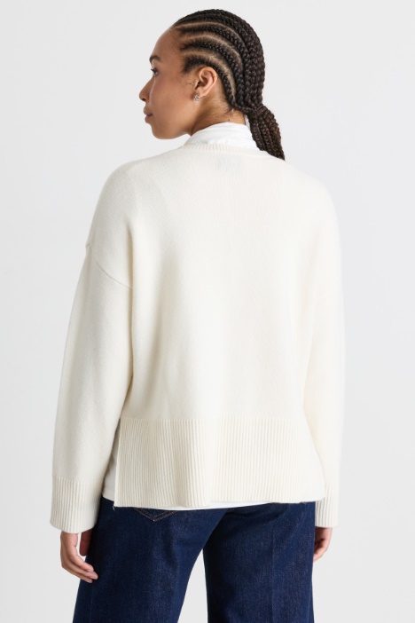 Maglia boxy in pura lana
