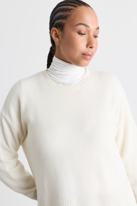 Maglia boxy in pura lana