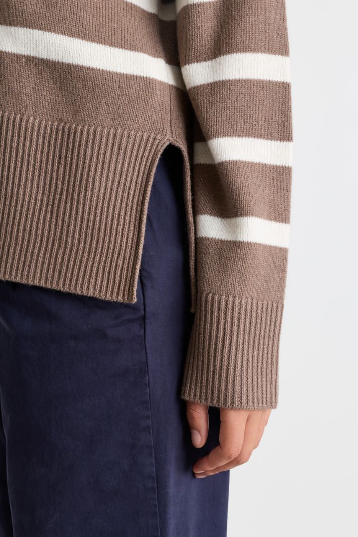 Pull boxy à fentes - BEIGE BLANC - Intrend - 3