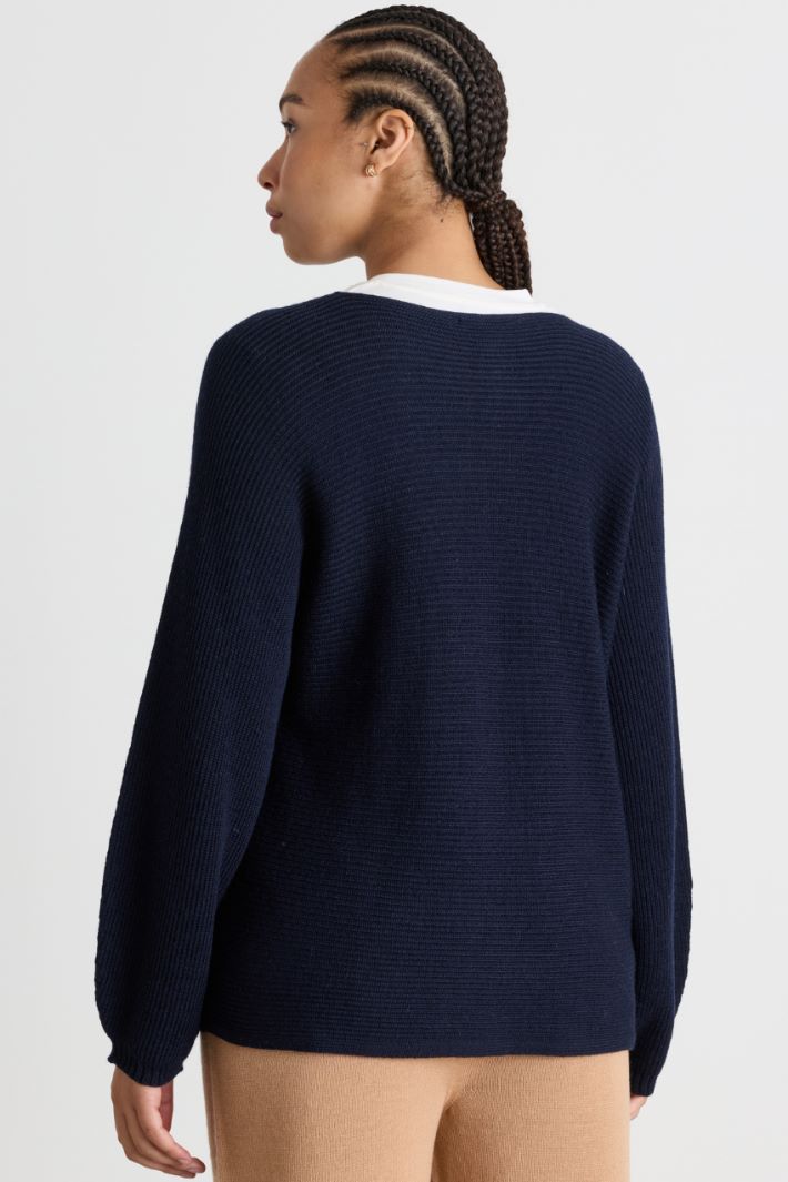Kimono-sleeve jumper - BLUE - Intrend - 4