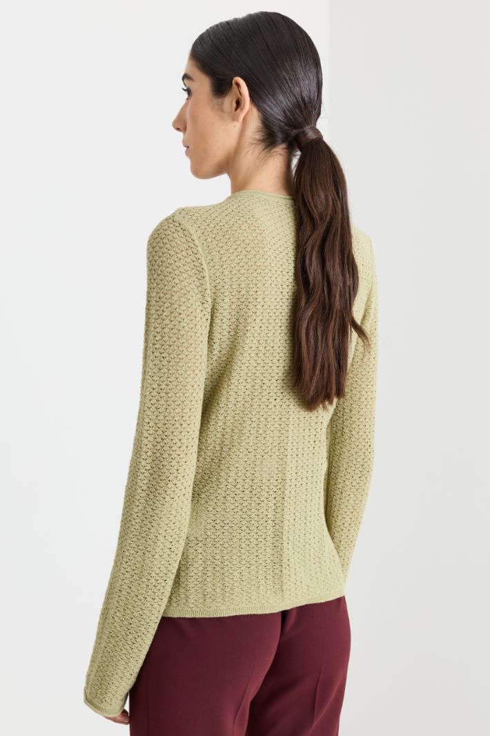 Pull à maille ajourée - VERT - Intrend - 4