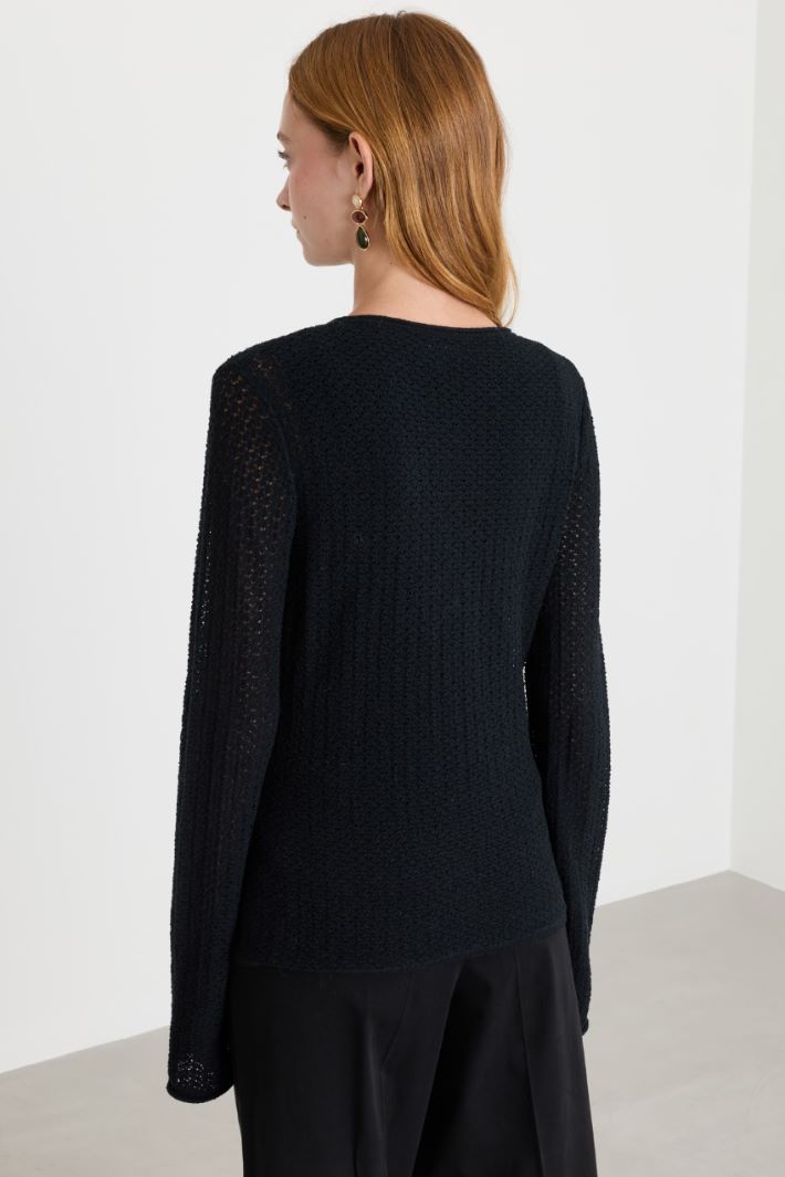Maglia a punto pizzo - NERO - Intrend - 4