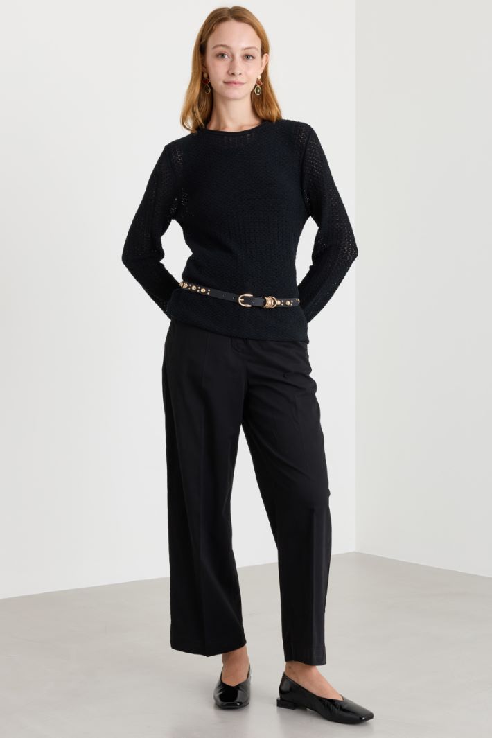 Maglia a punto pizzo - NERO - Intrend