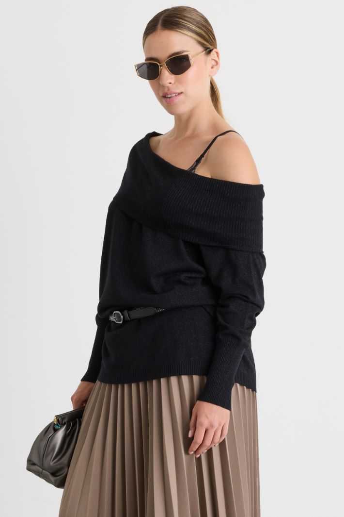 Off-the-shoulder top - BLACK - Intrend - 2