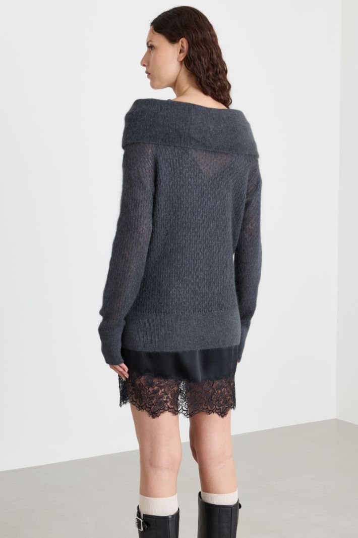 Cowl neck jumper - GREY - Intrend - 4