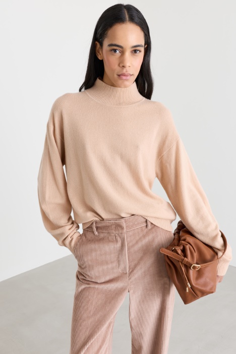 Polo neck jumper in pure cashmere - Intrend