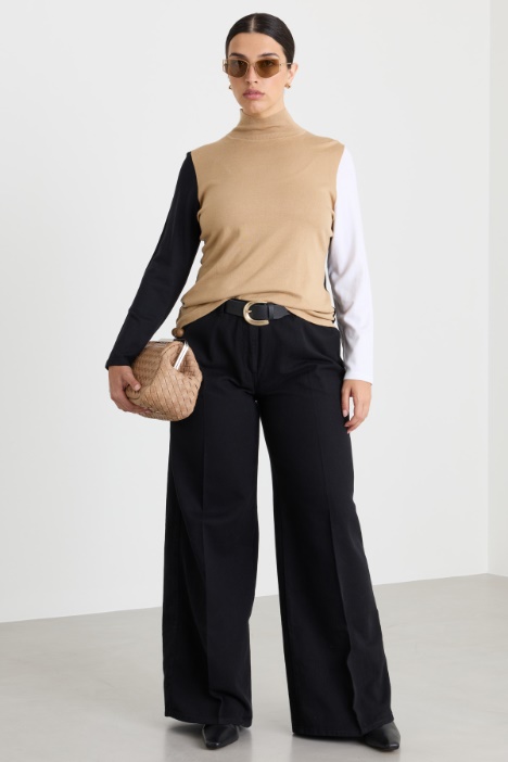 Maglia colorblock a collo alto - Intrend