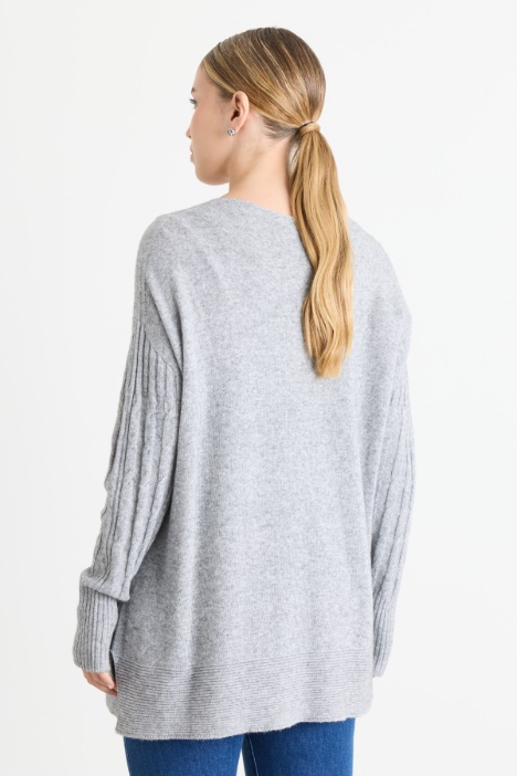 Maglia oversize a trecce e coste