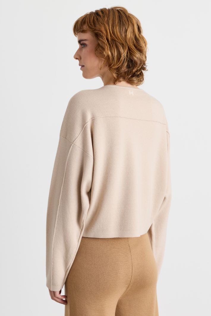 Maglia a spalla scesa - BEIGE - Intrend - 4