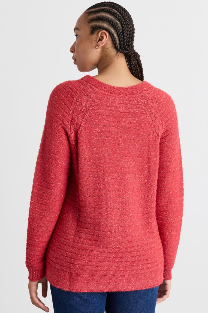 Pullover mit Zopfmuster - ROT - Intrend - 4