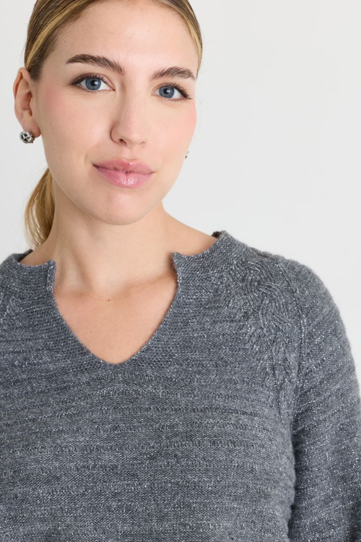 Pullover mit Zopfmuster - GRAU - Intrend - 3