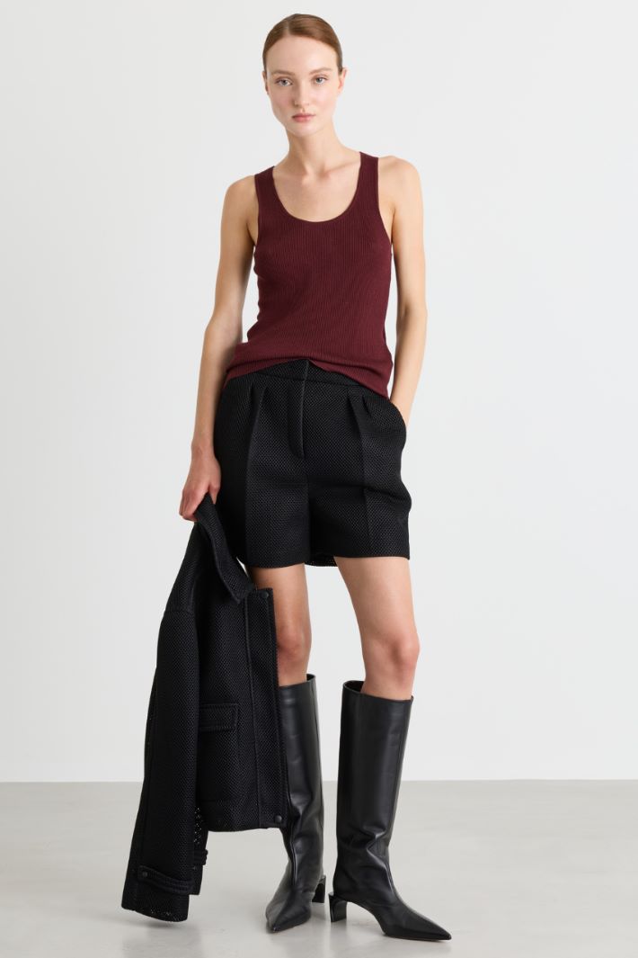 Top en maille - BORDEAUX - Intrend