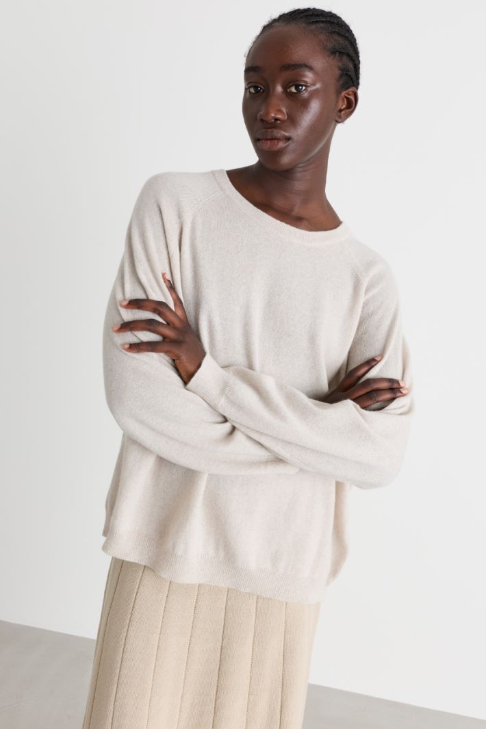 Oversized raglan jumper - IVORY - Intrend - 2