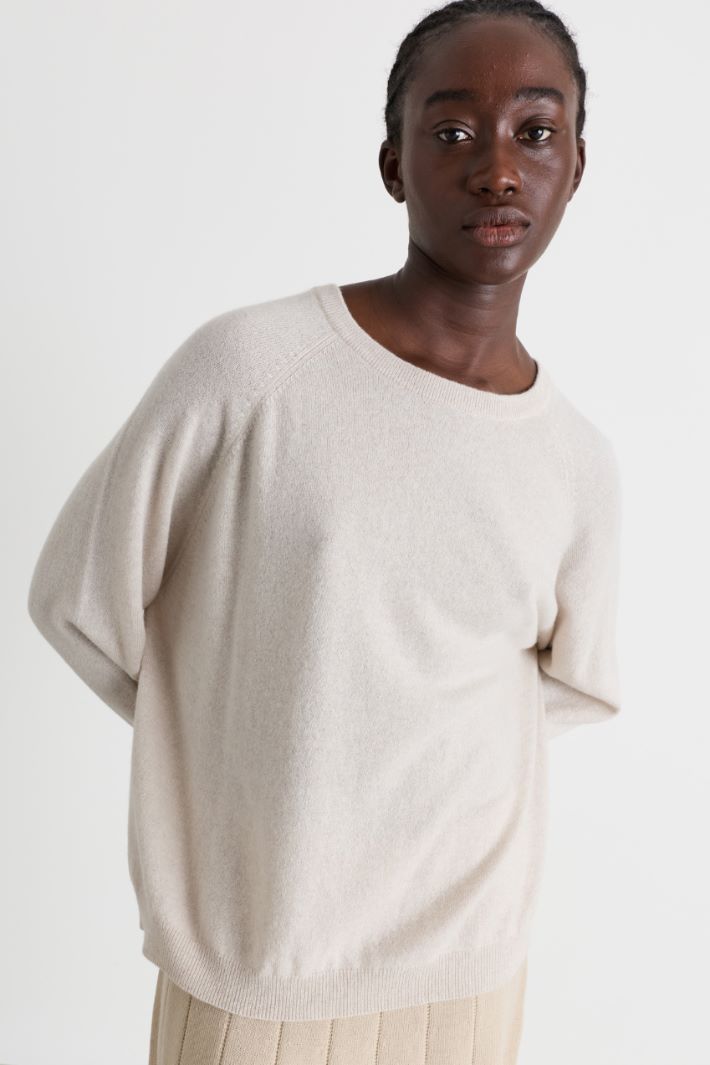 Oversized raglan jumper - IVORY - Intrend - 3