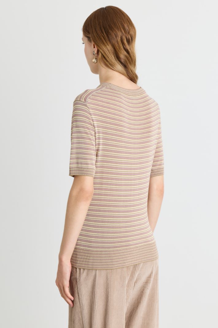 Short-sleeved jumper - PINK - Intrend - 4