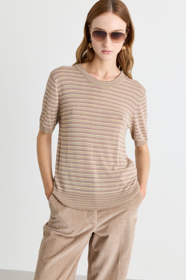 Short-sleeved jumper - PINK - Intrend - 2
