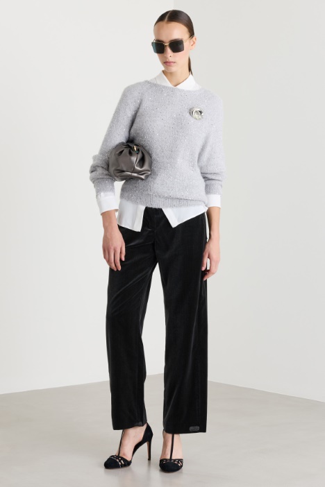 Maglia boxy con paillettes - Intrend