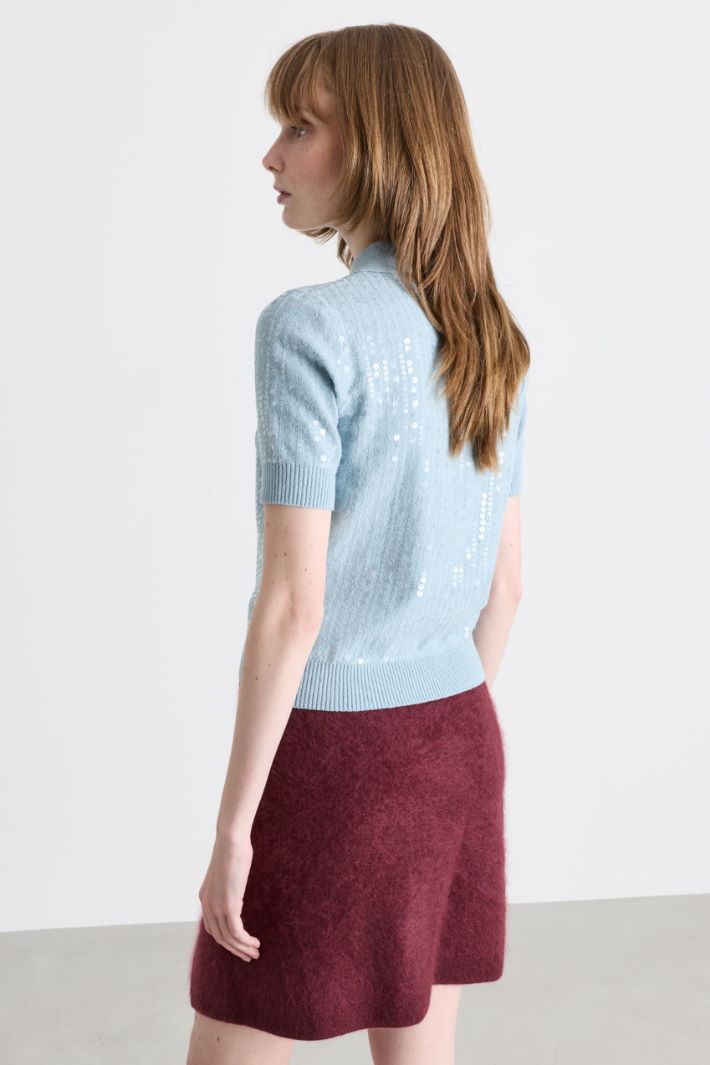 Polo à sequins - BLEU CLAIR - Intrend - 4