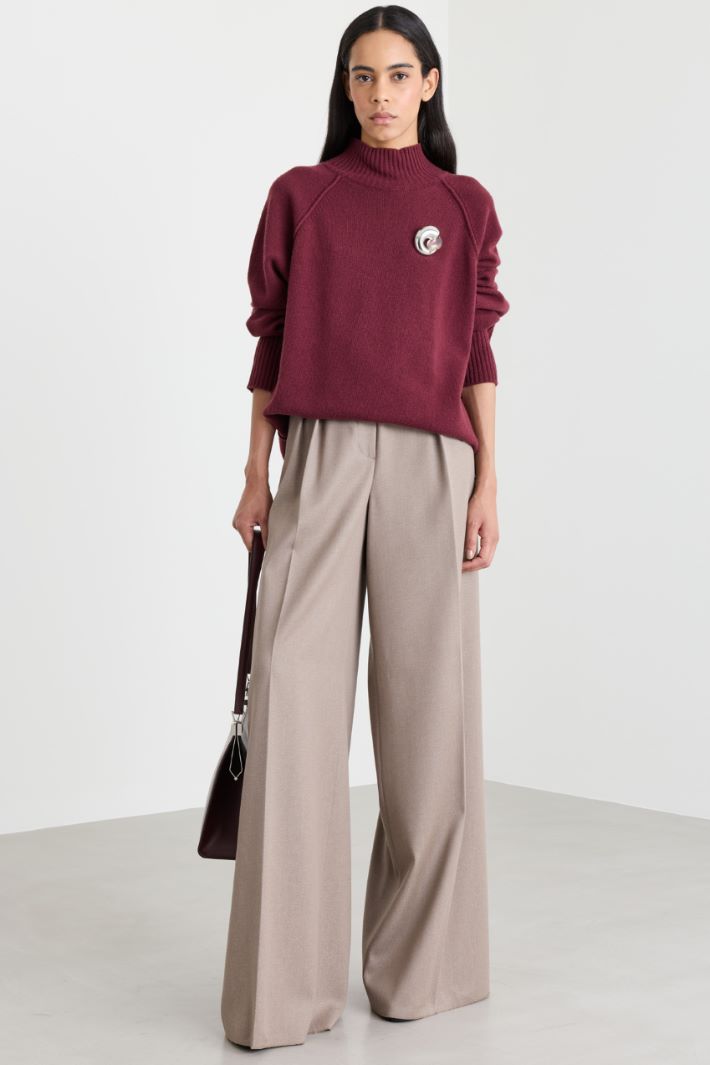 Polo neck jumper - BORDEAUX - Intrend