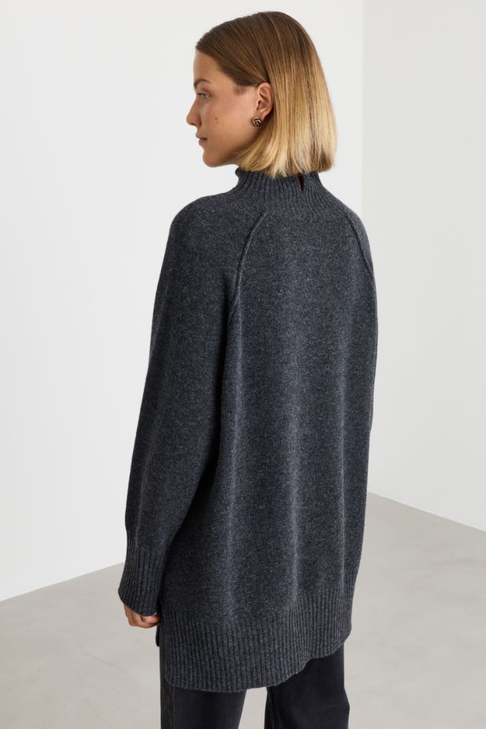 Polo neck jumper - GREY - Intrend - 4
