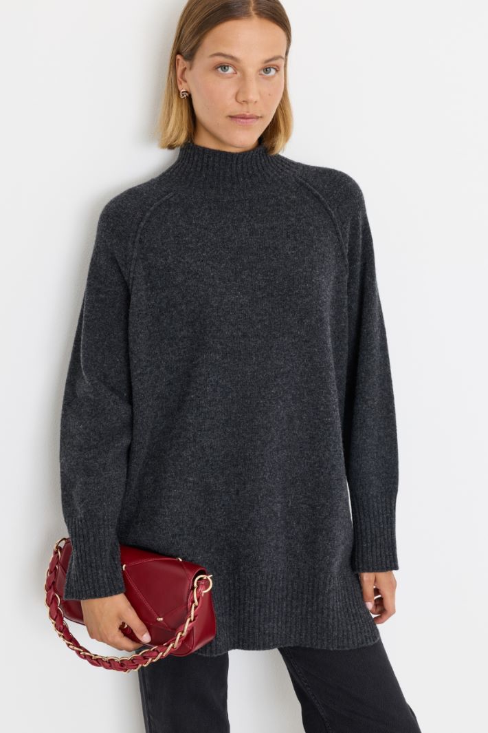 Polo neck jumper - GREY - Intrend - 2