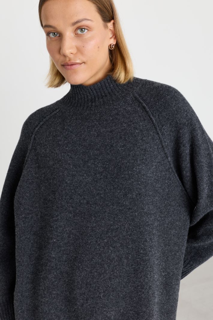Polo neck jumper - GREY - Intrend - 3