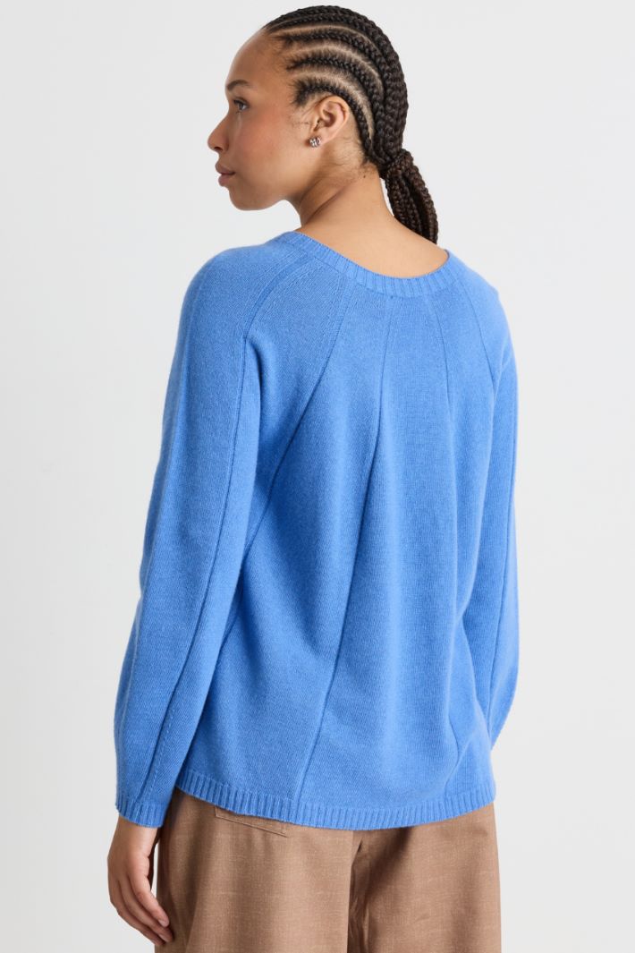Pullover mit Strahlenrippen - HELLBLAU - Intrend - 4