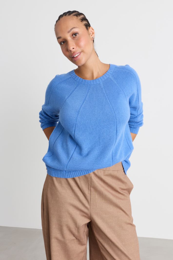 Pullover mit Strahlenrippen - HELLBLAU - Intrend - 2