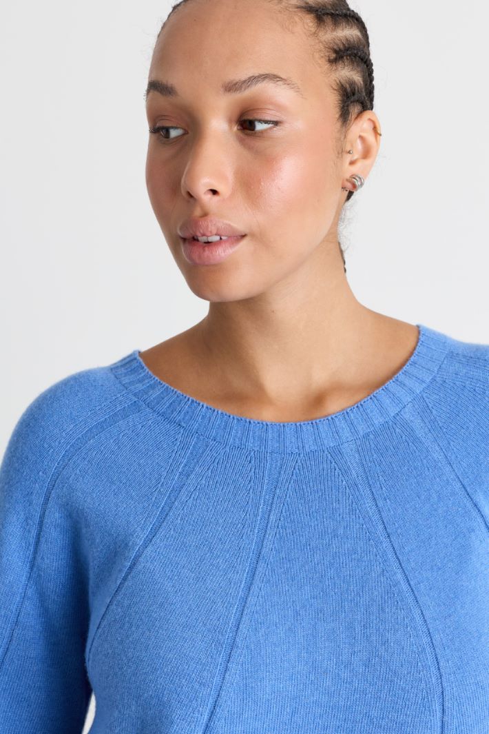 Pullover mit Strahlenrippen - HELLBLAU - Intrend - 3