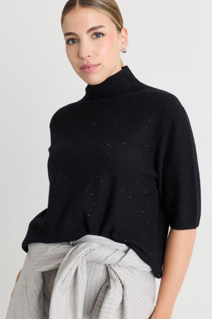 Pailletten-Pullover - SCHWARZ - Intrend - 3