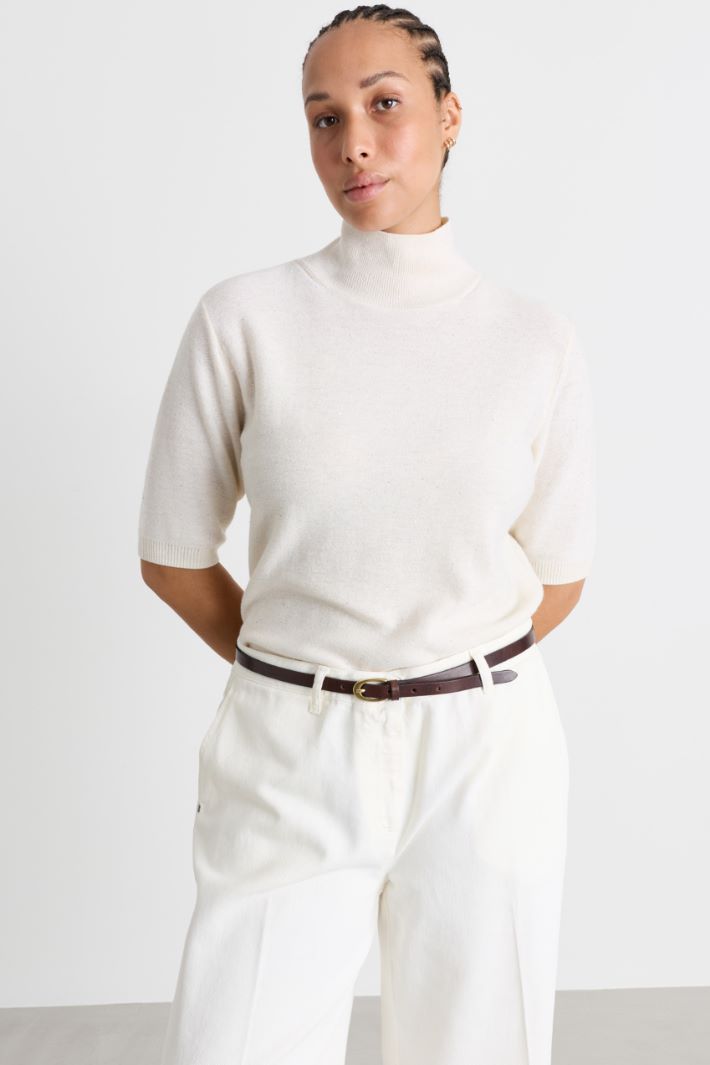 Pailletten-Pullover - WEISS - Intrend - 2