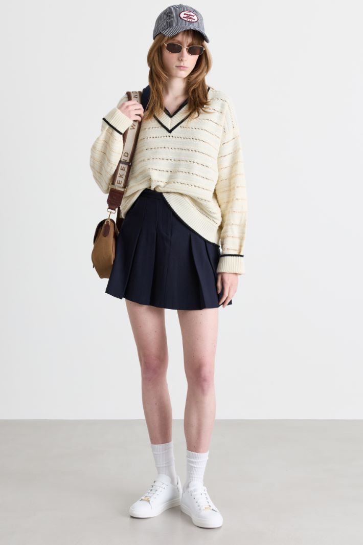 Open-knit jumper - WHITE - Intrend