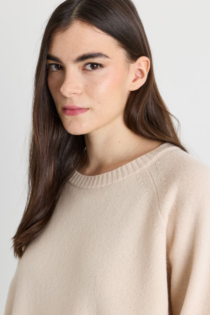 Kastiger Strickpullover mit Raglanärmeln - BEIGE - Intrend - 3