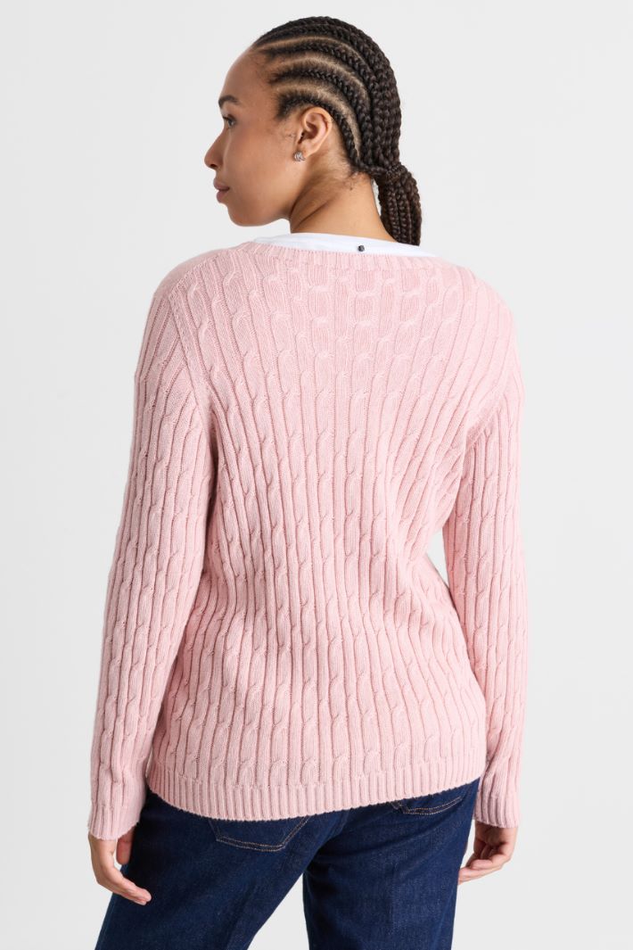 Maglia a trecce - ROSA - Intrend - 4