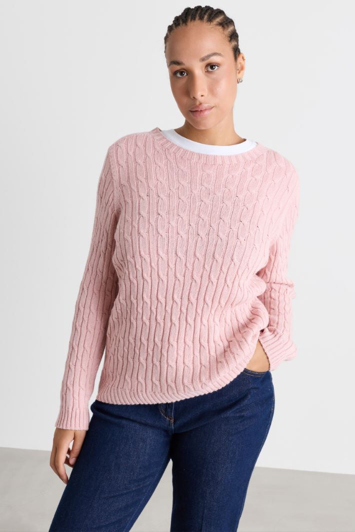 Maglia a trecce - ROSA - Intrend - 2
