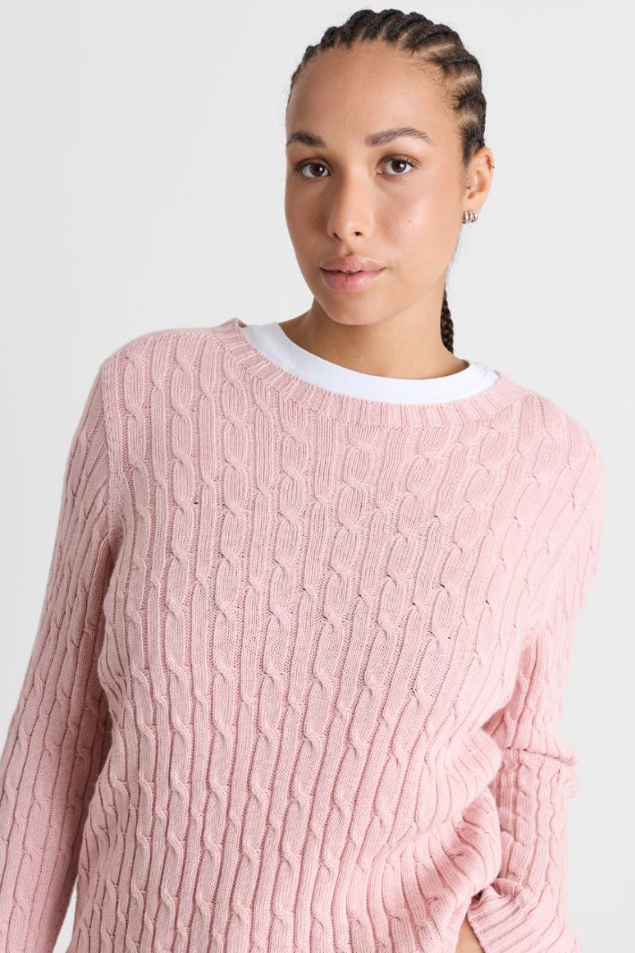 Maglia a trecce - ROSA - Intrend - 3