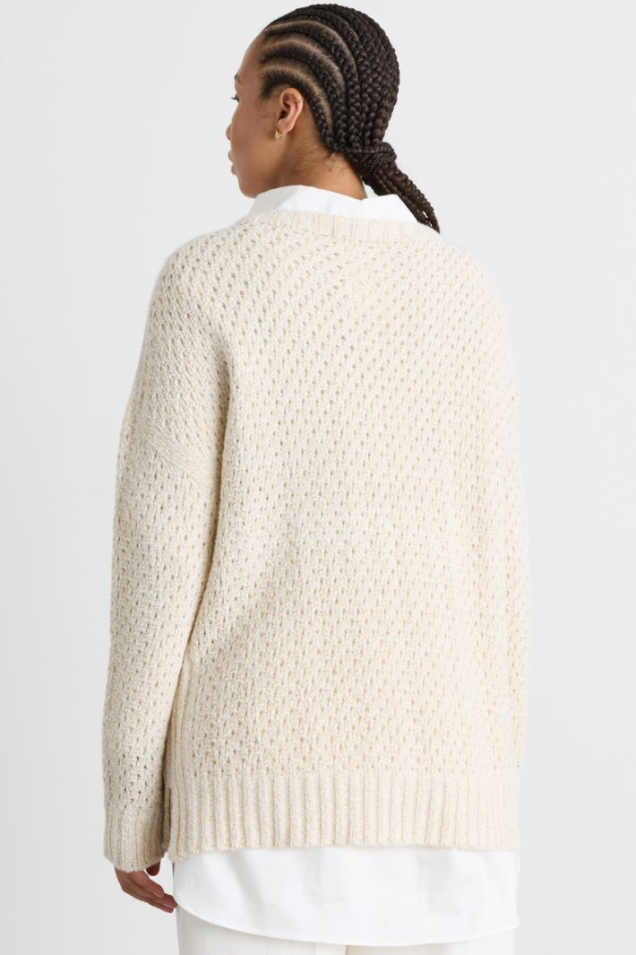 Lochstrick-Pullover - WEISS - Intrend - 4