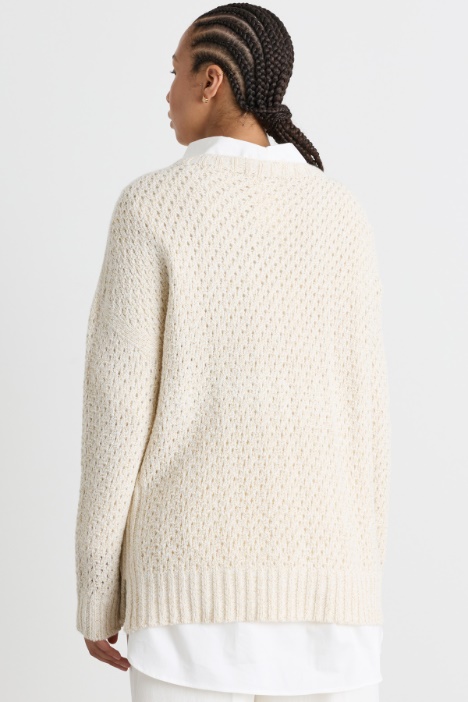 Maglia traforata con paillettes