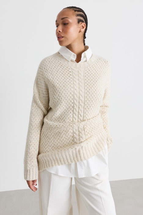 Lochstrick-Pullover - Intrend