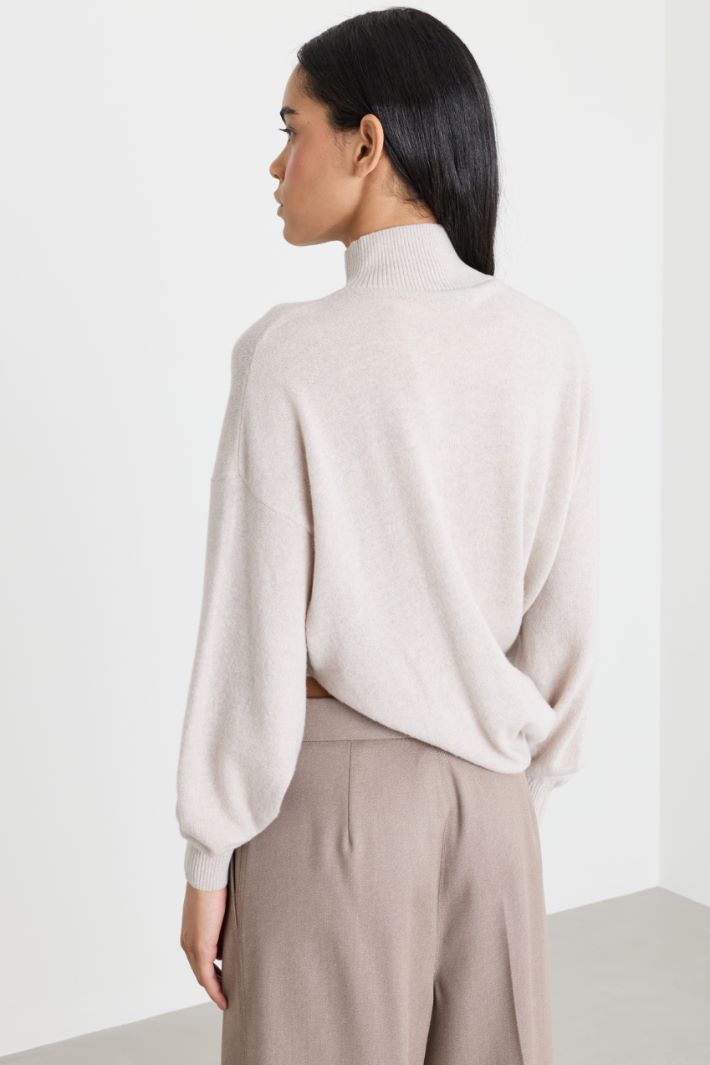 Draped jumper - BEIGE - Intrend - 4