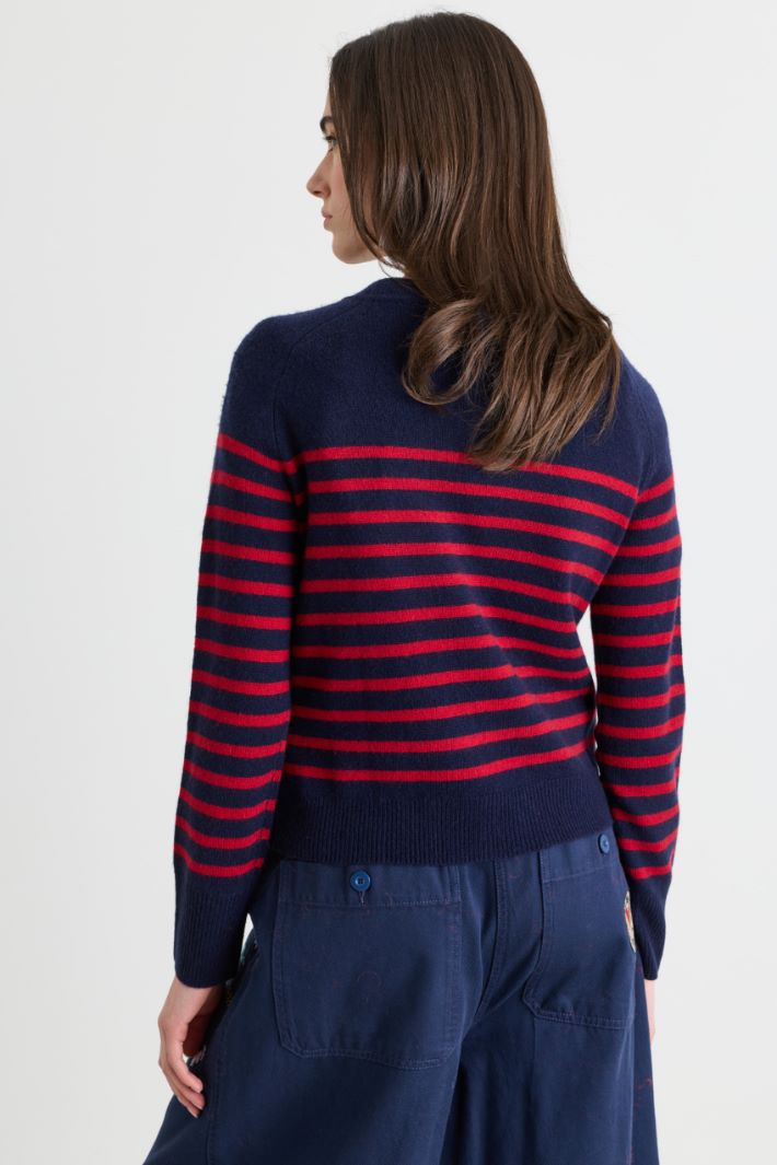 Breton jumper - BLUE RED - Intrend - 4