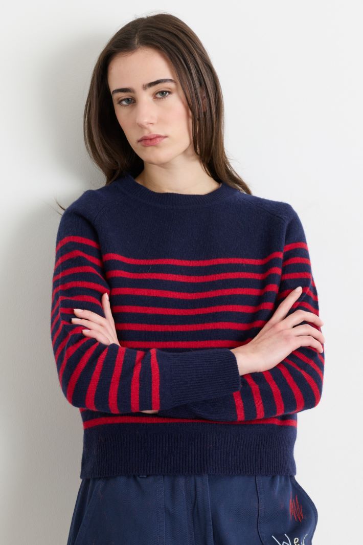 Breton jumper - BLUE RED - Intrend - 3