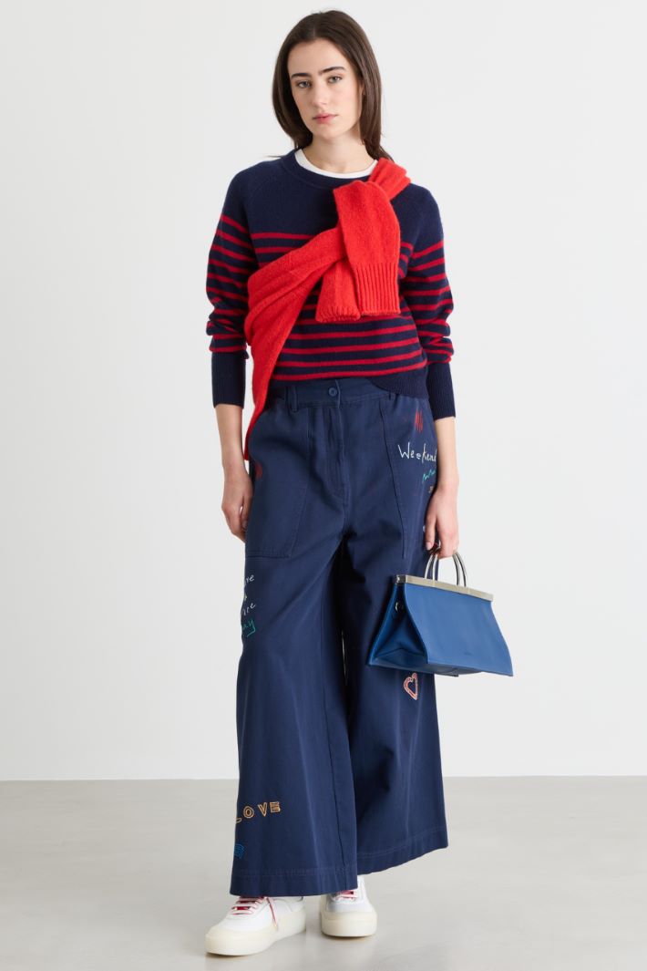 Breton jumper - BLUE RED - Intrend